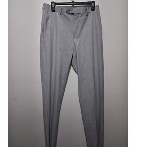 Alfani Mens Slim Fit Plaid Dress Pants Light Grey Size 32W 32L